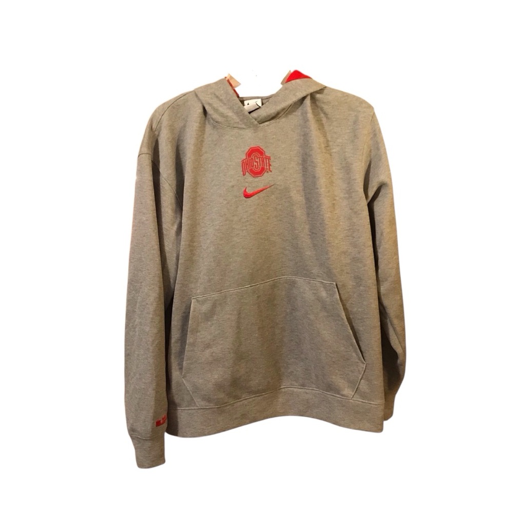 Nike Ohio State Buckeyes Grey Hoodie Sweatshirt Size Large